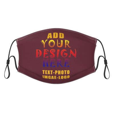 Custom Kids Face Mask Scarf Adjustable Balaclavas Customized Logo/Image/Text Mask Face Covers for Sport Outdoor Maroon