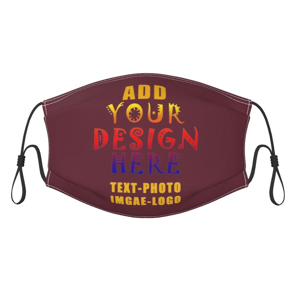 Custom Kids Face Mask Scarf Adjustable Balaclavas Customized Logo/Image/Text Mask Face Covers for Sport Outdoor Maroon