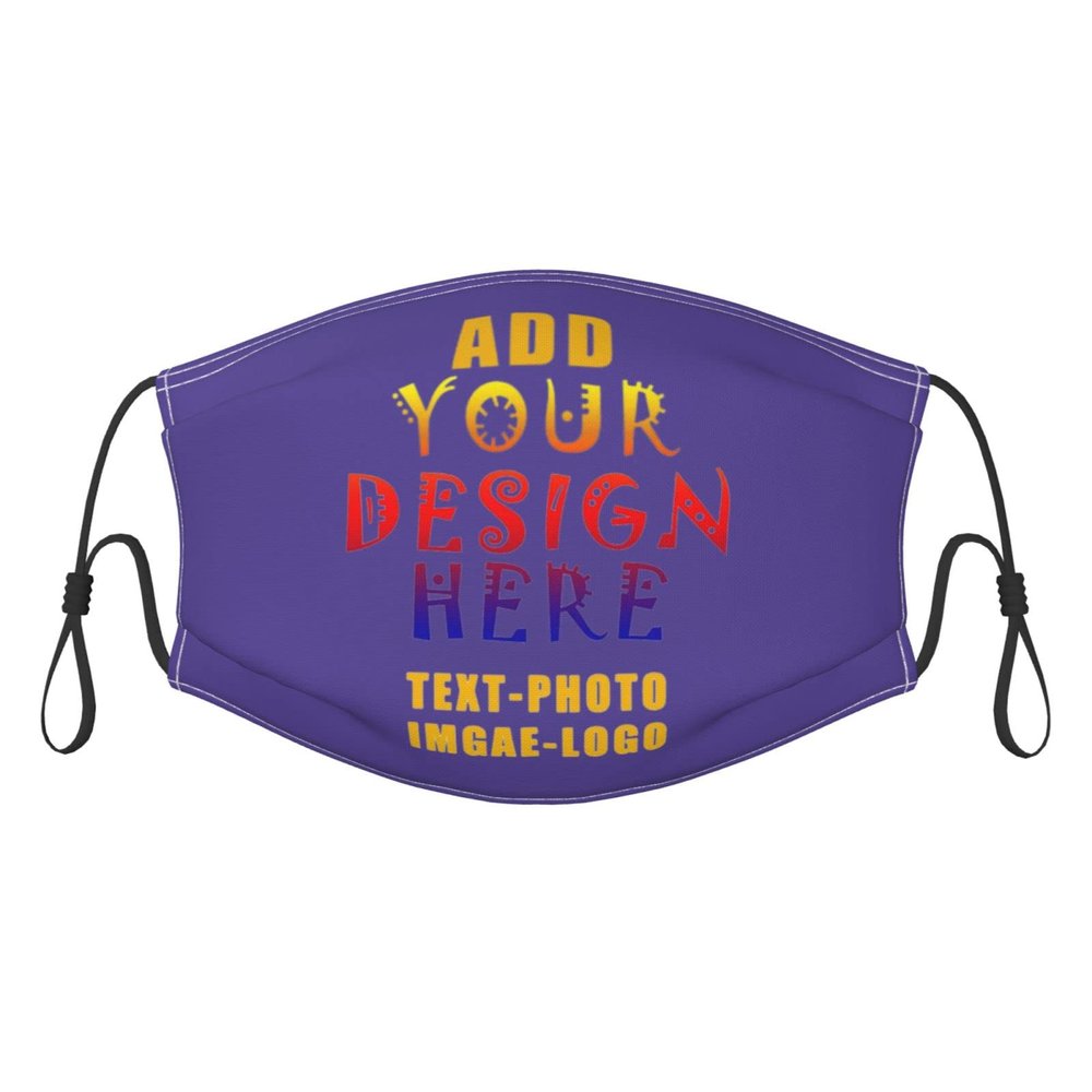 1-100 Pcs Custom Kids Reusable Breathable Face Mask Mouth Cloth Fabric Washable Masls for Sports Outdoor Party Lilac