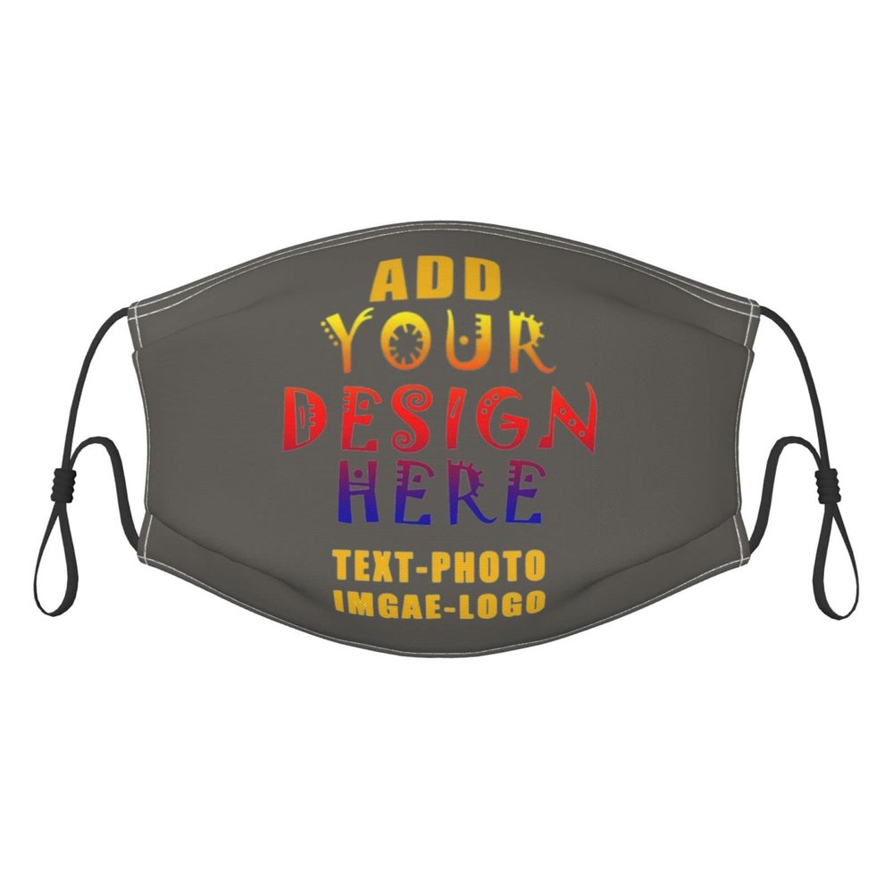 Custom Kids Face Mask Scarf Adjustable Balaclavas Customized Logo/Image/Text Mask Face Covers for Sport Outdoor Charcoal