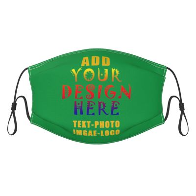 1-100 Pcs Custom Kids Reusable Breathable Face Mask Mouth Cloth Fabric Washable Masls for Sports Outdoor Party Irish Green