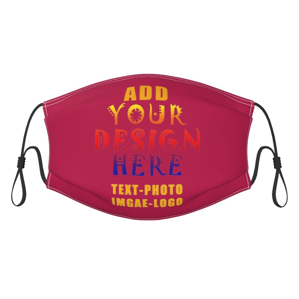 1-100 Pcs Custom Kids Reusable Breathable Face Mask Mouth Cloth Fabric Washable Masls for Sports Outdoor Party Fuchsia