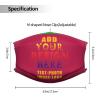 1-100 Pcs Custom Kids Reusable Breathable Face Mask Mouth Cloth Fabric Washable Masls for Sports Outdoor Party Fuchsia view 3