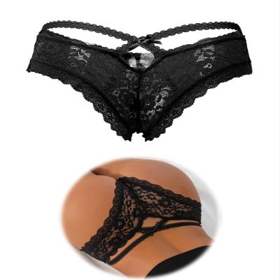 ohyeahlady Women's Sexy Lace Thong Plus Size Tanga Briefs Panties Strings Lace Lingerie Naughty Cheeky Underwear