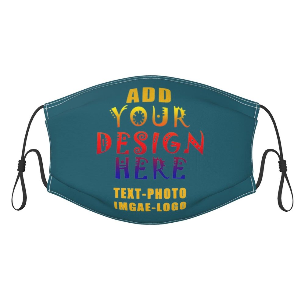 Custom Kids Face Mask Scarf Adjustable Balaclavas Customized Logo/Image/Text Mask Face Covers for Sport Outdoor Blue Green