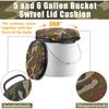 Lewtemi 2 Pcs 5 Gallon Bucket Seats 360 Degree Swivel Bucket Seat Thick Green Camouflage Padded Cushion Lid with Waterproof Cover for Dove Duck Hunting Fishing Baseball Gardening and Camping view 3