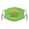 1-100 Pcs Custom Kids Reusable Breathable Face Mask Mouth Cloth Fabric Washable Masls for Sports Outdoor Party Neon Green view 1