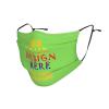 1-100 Pcs Custom Kids Reusable Breathable Face Mask Mouth Cloth Fabric Washable Masls for Sports Outdoor Party Neon Green view 2