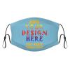 1-100 Pcs Custom Kids Reusable Breathable Face Mask Mouth Cloth Fabric Washable Masls for Sports Outdoor Party Sky Blue view 1