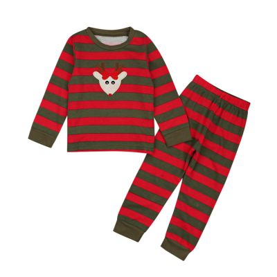 Ikevan Toddler Kids Baby Boys Girls Suit PJ's Pajamas Christmas Sleepwear Striped Deer Boys Fleece Pajamas Size 5