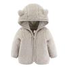All Weather Jackets for Kids Toddler Kids Girls Boys Full Zip Up Fleece Hooded Jacket Coat Bear (1-Beige, 6-12 Months) view 1