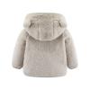 All Weather Jackets for Kids Toddler Kids Girls Boys Full Zip Up Fleece Hooded Jacket Coat Bear (1-Beige, 6-12 Months) view 2
