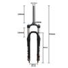 HSQMA 27.5'' Mountain Bike Suspension Fork 100mm Travel Bike Oil Spring Fork 1-1/8" Straight Tube Front Fork Disc Brake QR Manual Lockout view 2