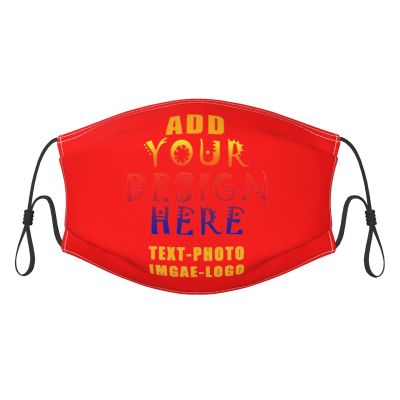 1-100 Pcs Custom Kids Reusable Breathable Face Mask Mouth Cloth Fabric Washable Masls for Sports Outdoor Party Red