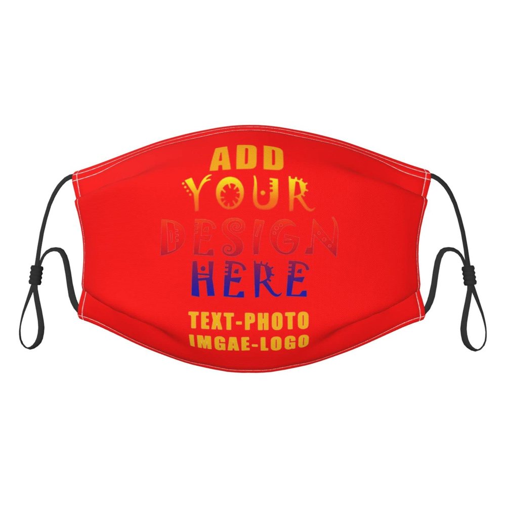 1-100 Pcs Custom Kids Reusable Breathable Face Mask Mouth Cloth Fabric Washable Masls for Sports Outdoor Party Red