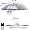 G4Free 47 Inch UV Protection Golf Umbrella Auto Open Vented Double Canopy Oversize Extra Large Windproof Sun Rain Umbrellas (Silver/Blue) view 2