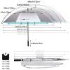 G4Free 47 inch UV Protection Golf Umbrella, Auto Open Vented Double Canopy Large Windproof Sun Rain Umbrellas (Silver/Lake Blue) view 3