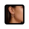 Allereyae Vintage Square Ear Jacket Earrings Geometric Square Earrings Hollow Square Stud Earrings Silver Front Back Earrings Jewelry view 1