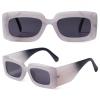 DQbhzh Retro 90s Nude Rectangle Sunglasses for Women Men Trendy Chunky Sunglasses UV400 Protection Fashion Vintage Thick Frame Sunnies Shades Grey view 1