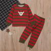 Ikevan Toddler Kids Baby Boys Girls Suit PJ's Pajamas Christmas Sleepwear Striped Deer Boys Fleece Pajamas Size 5 view 2