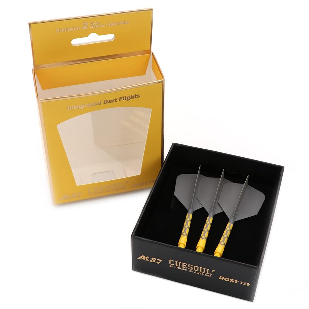 CUESOUL ROST T19 Integrated Dart Shaft and Flights Big Wing Shape Grey 33mm-Say Goodbye to Falling Dart Flight