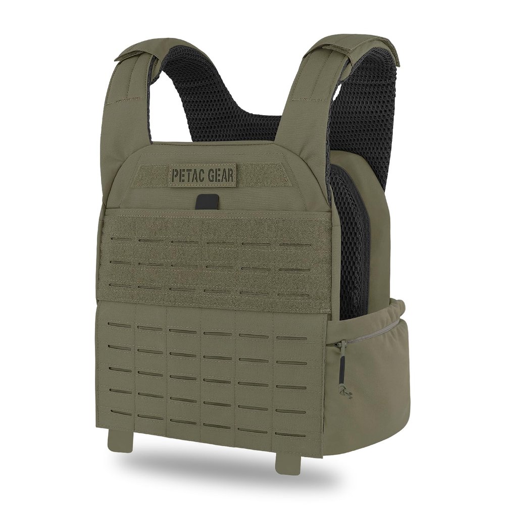 PETAC GEAR Weighted Vest Adjustable Tactical Weight Vests, Trainer Fitness Strength Endurance Workout Training Vest (RG)