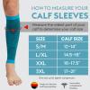 KEKING Calf Compression Sleeves for Men Women, Leg Compression Sleeves, Footless Compression Socks for Running, Shin Splint Support for Sports, Varicose Vein Treatment Legs & Pain Relief, Blue L/XL view 2