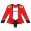 Moggemol Women's Circus Ringmaster Costume Ringleader Cosplay Bodysuit Stage Shows Halloween Fancy Dress Up Red Small view 3
