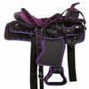 WILD RACE Beautiful Designer Synthetic Western Barrel Racing Western Saddle (16", Purple) view 1