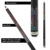 Action Fractal Billiards Pool Cue Stick - Walnut w/Aqua - 18oz view 3