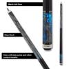 Action Fractal Billiards Pool Cue Stick - Grey w/Blue & White Points - 19oz view 3