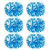 Extpro 6Pcs Cheerleading Pom Poms Matte Metallic Foil Cheer Pompoms with Baton Handle, Kids Adults Team Spirit Cheering Stuff for Sports Games Carnival (Matte Blue White) view 1