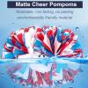 Extpro 6Pcs Cheerleading Pom Poms Matte Metallic Foil Cheer Pompoms with Baton Handle, Kids Adults Team Spirit Cheering Stuff for Sports Games Carnival (Matte Blue White) view 2