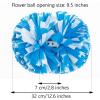 Extpro 6Pcs Cheerleading Pom Poms Matte Metallic Foil Cheer Pompoms with Baton Handle, Kids Adults Team Spirit Cheering Stuff for Sports Games Carnival (Matte Blue White) view 3