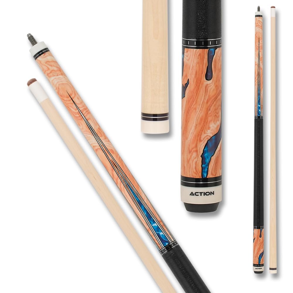 Action Fractal Billiards Pool Cue Stick - Blonde w/Blue - 21oz