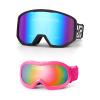 EXP VISION Ski Goggles Anti-Fog Child Snowboard Goggles with UV Protection, Over The Glasses Snow Goggles for Adult Kids view 1