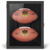 TJ.MOREE 2 Football Case Display Case Full Size, Rugby Holders for Balls Display, Wall Mount Shadow Box with Locks for Home Football Collector Memorabilia Autograph Balls - Black view 1