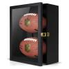 TJ.MOREE 2 Football Case Display Case Full Size, Rugby Holders for Balls Display, Wall Mount Shadow Box with Locks for Home Football Collector Memorabilia Autograph Balls - Black view 2