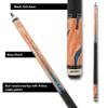 Action Fractal Billiards Pool Cue Stick - Blonde w/Blue - 18oz view 3