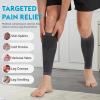 KEKING Calf Compression Sleeves for Men Women, Leg Compression Sleeves, Footless Compression Socks for Running, Shin Splint Support for Sports, Varicose Vein Treatment Legs & Pain Relief, Gray XXL view 4