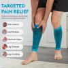 KEKING Calf Compression Sleeves for Men Women, Leg Compression Sleeves, Footless Compression Socks for Running, Shin Splint Support for Sports, Varicose Vein Treatment Legs & Pain Relief, Blue 3XL view 4