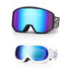 EXP VISION Ski Goggles Anti-Fog Child Snowboard Goggles with UV Protection, Over The Glasses Snow Goggles for Adult Kids (Blue Set) view 1
