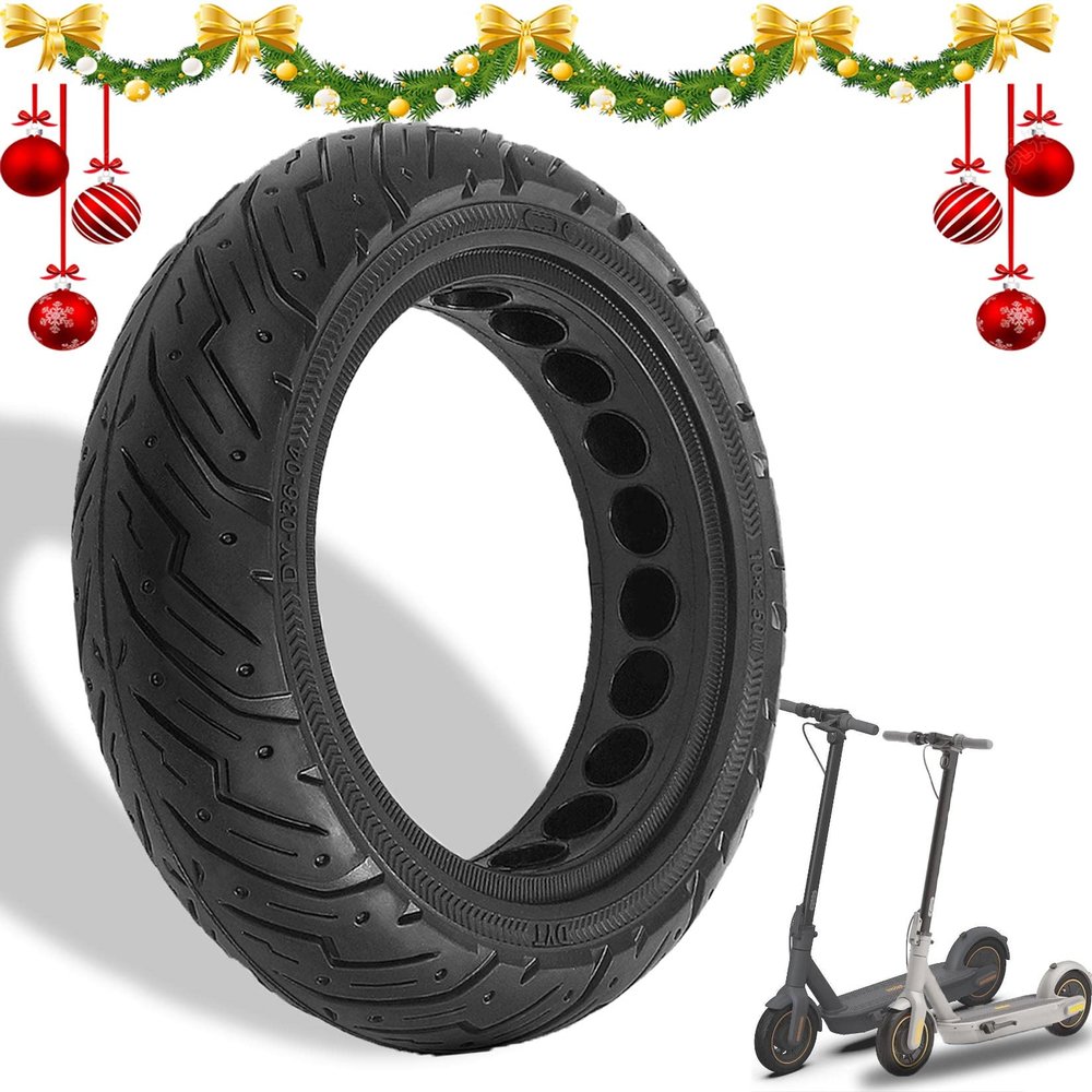 Felixstory 10 Inch Scooter Tire, 10x2.5 60/70-6.5 Solid Rubber Tire Fit for Ninebot Max G30P G30LP G2~Gotrax G4 G5 G6 GMAX Ultra~Hiboy Max 3 Scooter, AntiExplosion Solid Hole Tyre