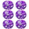 Extpro 6Pcs Cheerleading Pom Poms Matte Metallic Foil Cheer Pompoms with Baton Handle, Kids Adults Team Spirit Cheering Stuff for Sports Games Carnival (Laser Purple Silver) view 1
