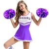 Extpro 6Pcs Cheerleading Pom Poms Matte Metallic Foil Cheer Pompoms with Baton Handle, Kids Adults Team Spirit Cheering Stuff for Sports Games Carnival (Laser Purple Silver) view 3