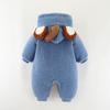Baby Winter Clothes Infant Boys Girls Long Sleeve Winter Hooded Cartoon Romper Newborn Fleece Coat Warm view 2