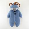 Baby Winter Clothes Infant Boys Girls Long Sleeve Winter Hooded Cartoon Romper Newborn Fleece Coat Warm view 3