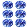 Extpro 6Pcs Cheerleading Pom Poms Matte Metallic Foil Cheer Pompoms with Baton Handle, Kids Adults Team Spirit Cheering Stuff for Sports Games Carnival (Laser Blue Silver) view 1