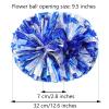 Extpro 6Pcs Cheerleading Pom Poms Matte Metallic Foil Cheer Pompoms with Baton Handle, Kids Adults Team Spirit Cheering Stuff for Sports Games Carnival (Laser Blue Silver) view 3