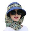 2 in 1 Foldable Sun Hat with Neck Flap Beach Fishing Hat Large Brim UV Protection Hat Gardening Walking Hat for Women Girls Navy view 1
